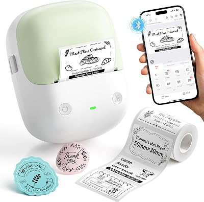 NIIMBOT B2 Label Maker Machine with Tape for Home Office, Green White