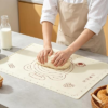 Silicone Baking Pastry Dough Mat – 25″x16″ Extra Thick Dough Rolling Matt with Measurement, NonStick Kitchen Counter Kneading Pad Raised Edge, Reusable Heat Resistant for Bread Pizza Fondant Pie Crust