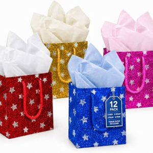 LWBDD 12 Pack Mini Star Gift Bags