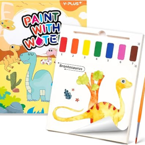 YPLUS Paint with Water Coloring Books for Toddlers 1-3, Dinosaur Theme | Mess Free Water Color Paint Set for Kids, Magic Book with Brush, Travel Toys Art Craft Gift Ages 3-5 4-6 6-8