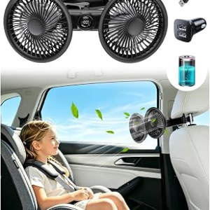 COEPUSKE Rechargeable Car Fan for Backseat