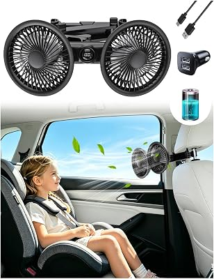 COEPUSKE Rechargeable Car Fan for Backseat