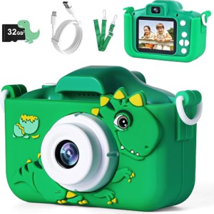 Kids Camera Toys for 3-12 Year Old Boys Girls, Toddler Camera 1080P Birthday for Grandkids, Toys for 4 5 6 7 8 9 10 11 Year Old Kids with 32G SD Card, Green