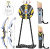 2 Pack Bow and Arrow for Kids, LED Light Up Archery Set with 20 Suction Cup Arrows&2 Quivers Indoor Outdoor Games for Kids Ages 4-8 8-12 Birthday Gifts Toys for 5 6 7 8 9 10 11 12 Year Old Boys Girls