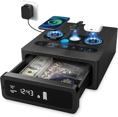 Biometric Gun Safe Fingerprint Access Wireless Charging
