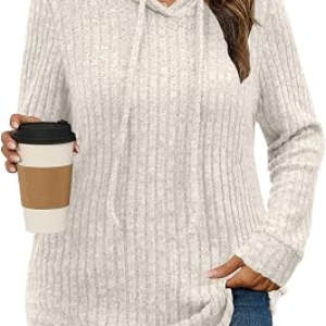 Womens Plus Size Lightweight Hoodie Sweaters Long Sleeve Fall Tops L-4XL