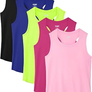 QWE 5 Pack Girls Tank Tops