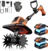 Brushless Cordlees Tiller Cultivator for Gardening Electric Garden Tiller
