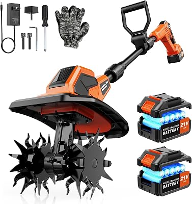Brushless Cordlees Tiller Cultivator for Gardening Electric Garden Tiller
