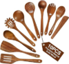 Pleafind Natural Solid Wooden Utensil Set