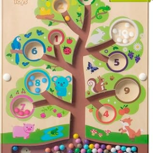 Nene Toys Color Tree Maze – Montessori Magnetic Board for Toddlers 2 3 4 5 Years – Wooden Color & Number Sorting Game – Fine Motor Skills Toy for Preschool Kids – Travel Busy Board Educational Toy