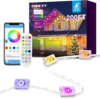 POOFZY Permanent Outdoor Lights for House,200ft RGB+IC Smart Outdoor Decor, 50 Scene Modes,App/Remote Control,IP67 Waterproof,for Christmas,Easter,V-Day,Thanksgiving,Daily & Holiday Party Decor