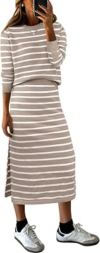 ANRABESS 2 Piece Striped Sweater