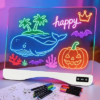 17 Inch Rechargeable LED Drawing Board for Kids, Upgraded 15 Colors Light Up Doodle Pad, Anti-Scratch PVC, Flicker-Free Eye Care, Includes Tracing Cards & 12 Markers, Gift for Girls Kids