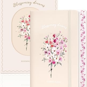 MINICAGIE Lined Floral Journal Notebook for Women 192 Pages A5 | Cute Leather Journals for Writ