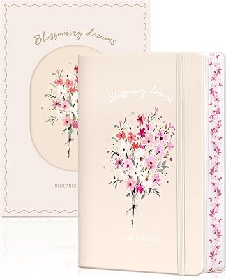MINICAGIE Lined Floral Journal Notebook for Women 192 Pages A5 | Cute Leather Journals for Writ