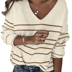 SUNNYMELODY Striped Sweater