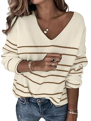 SUNNYMELODY Striped Sweater