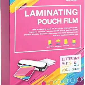 Laminating Sheets 8.5 x 11, 200 Pack 5 mil, Office School Supplies | classroom supplies,thermal paper,laminating paper,teacher supplies,clear contact paper, holographic laminate sheets,laminated
