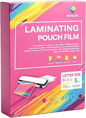 Laminating Sheets 8.5 x 11, 200 Pack 5 mil, Office School Supplies | classroom supplies,thermal paper,laminating paper,teacher supplies,clear contact paper, holographic laminate sheets,laminated