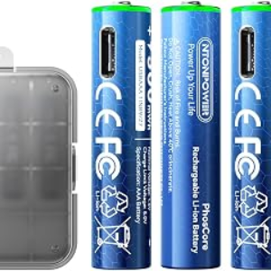 NTONPOWER Rechargeable AAA Lithium Batteries 4 Pack