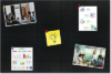 Large Square Felt Cork Board Tiles, Self Adhesive DIY Felt Bulletin Board Pin Board with 35 Pushpins for Office School Home Wall Decor Stickers Memos Photos Display (Black)