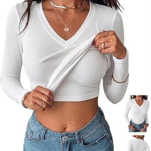 CHICME Built-In Bra Long Sleeve Tops