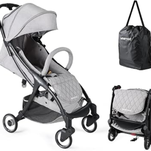 Beberoad Love R2 Travel Stroller for Airplane Compact Baby Stroller, Gray | Lightweight Stroller Foldable Infant Toddler Stroller with Cup Holder, Rain Cover and UPF 50+ Waterproof Canopy