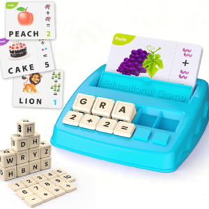 Toys for 3-8 Year Olds Boys Girls, Matching Letter Game Educational Games for Kids Ages 3-8 Birthday Gifts for 3-8 Year Olds Boys Girls Preschool Kindergarten Educational Spelling Toys Light Blue