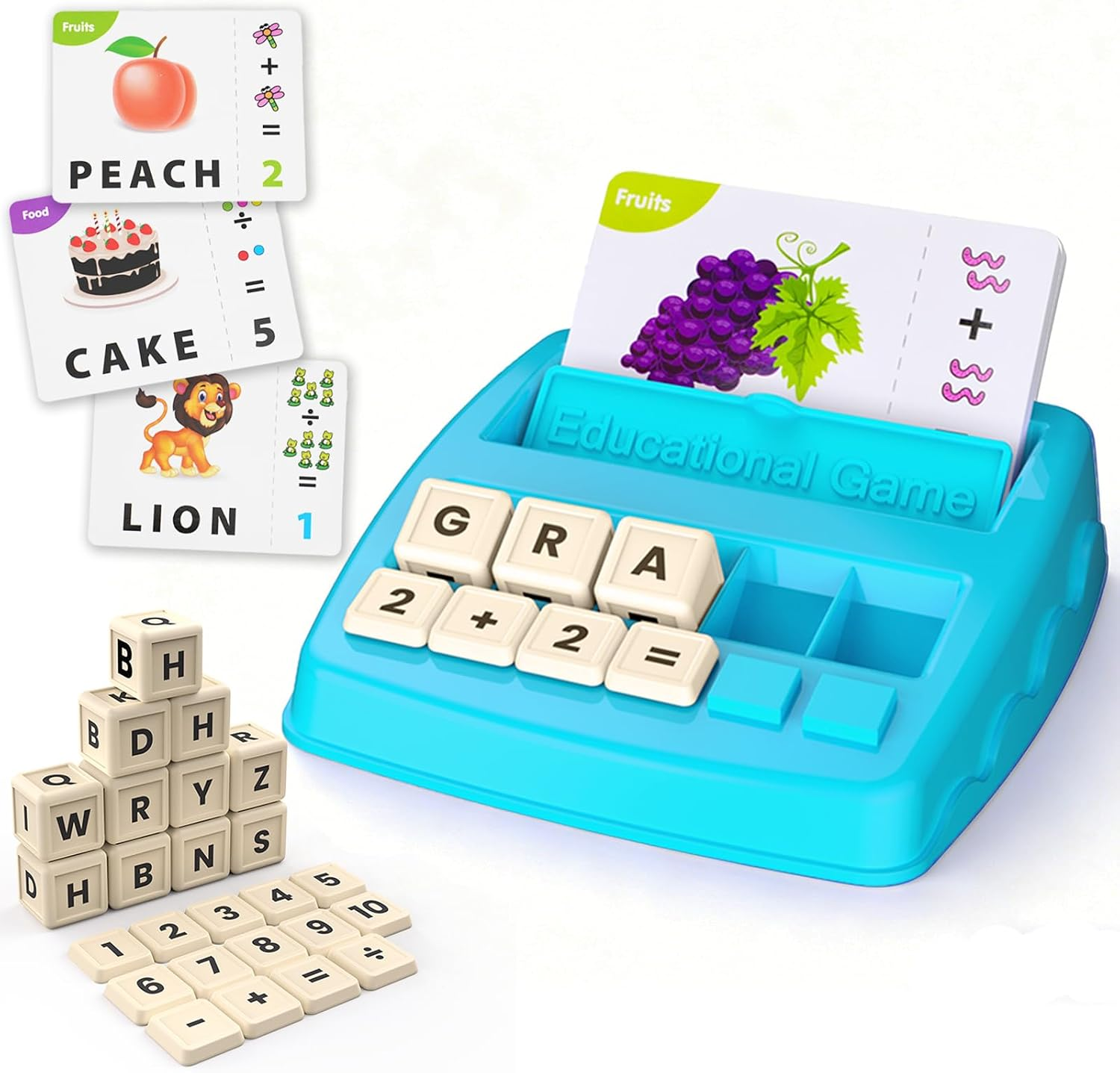 Toys for 3-8 Year Olds Boys Girls, Matching Letter Game Educational Games for Kids Ages 3-8 Birthday Gifts for 3-8 Year Olds Boys Girls Preschool Kindergarten Educational Spelling Toys Light Blue