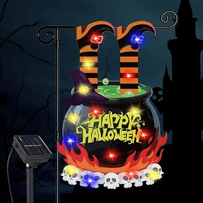 GOAUS Halloween LED Garden Flag