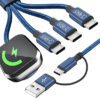 Travel Essentials Multi Charging Cable with 3 Type-C Ports iWatch Charger