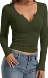 UNCLECAT Women Long Sleeve Crop Top