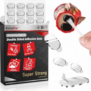 Removable Clear Mounting Putty with Pull Tab, No Residue Adhesive Putty for Museum Display Action Figures, Gel Stick Tack Adhesive Dots to Keep Things in Place, 160 Pcs 0.31″ x 0.51″