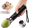 Beyn Heated Ice Cream Scoop Rechargeable with Removable Head, 4 Temperature Settings Electric Warming Scooper LED Display for Hard Ice Cream, Easy for Seniors & Kids, IP67 Waterproof, Fast Charge