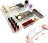Glowspire 14 PCS Adjustable Clear Drawer Organizer Set – 3-Size Acrylic Storage Boxes for Makeup, Stationery, Kitchen Utensils, Tools & Bedroom Dresser Organization