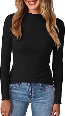 UNCLECAT Womens Soft Ribbed Knit Shirts