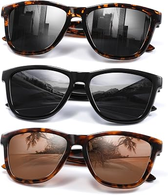 KUNCHU 3Pack Polarized Sunglasses