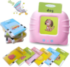 Toddler Talking Flash Cards for 1 2 3 4 5 Year Old Boys and Girls – Language Sensory Learning Device with 224 Sight Words – Montessori,Pocket Speech Therapy,Autism Toys,Christmas Birthday Gift – Pink