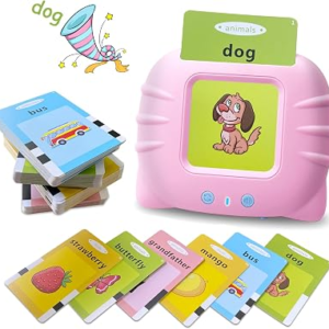 Toddler Talking Flash Cards for 1 2 3 4 5 Year Old Boys and Girls – Language Sensory Learning Device with 224 Sight Words – Montessori,Pocket Speech Therapy,Autism Toys,Christmas Birthday Gift – Pink
