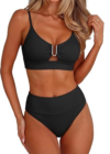 ANRABESS Bikini Sets Summer High Waisted 2 Piece Bathing Suit