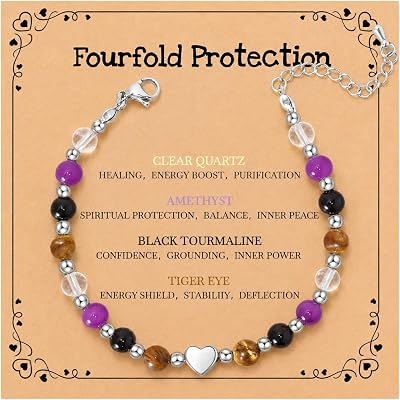 Womens Natural Crystal Protection Bracelet