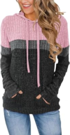 MixShe Women’s Color Block Knit Hoodie