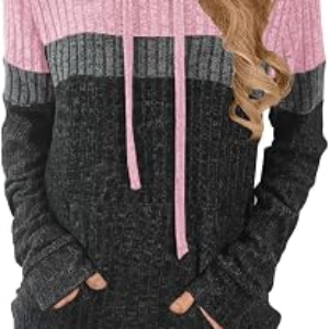 MixShe Women’s Color Block Knit Hoodie