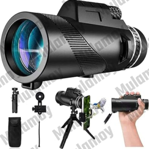 Monocular Telescope HD Long Range Viewing Scope with Smartphone Adapter and Portable Tripod