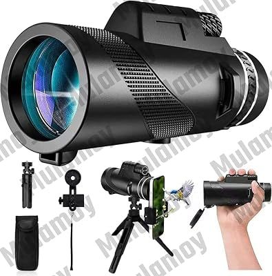 Monocular Telescope HD Long Range Viewing Scope with Smartphone Adapter and Portable Tripod