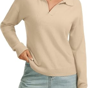 UNCLECAT Womens Polo Sweaters