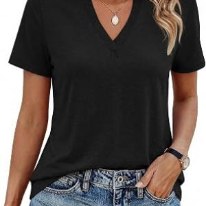 YESTTO Womens V Neck Summer Tops
