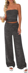 PRETTYGARDEN Women’s Striped 2 Piece Lounge Sets