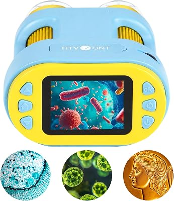 Handheld Microscope for Kids - HTVRONT 1000X Kids Microscope 2.0" HD Screen